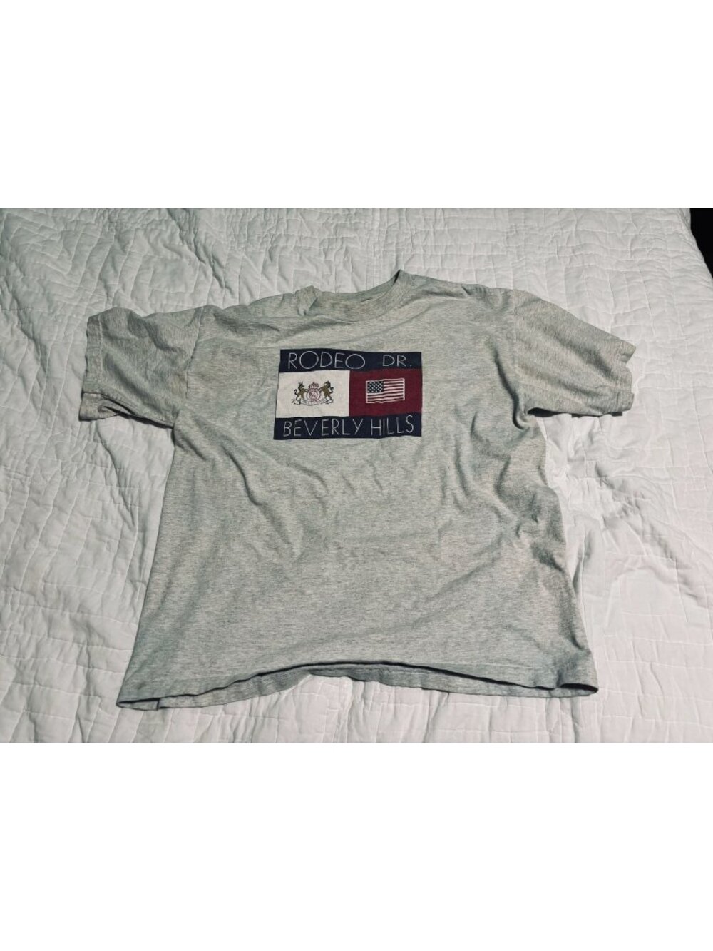 Rodeo Dr. Beverly Hills Graphic T-Shirt Gray Alstyle X-Large Cotton Pre-Shrunk